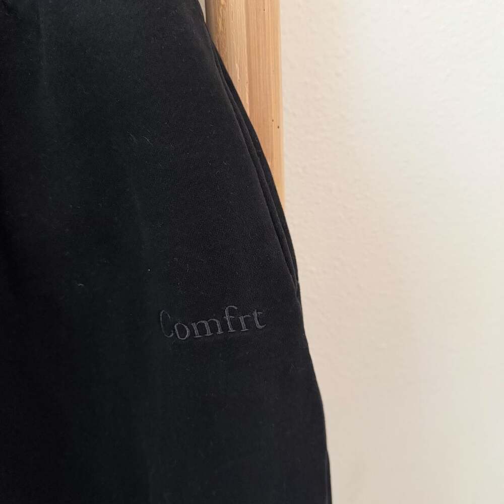 Comfrt Minimalist Sweatpants Large Black Cotton Blend Oversized Joggers Unisex - Picture 5 of 9